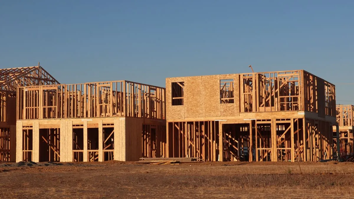 Smartphone photo of jobsite progress with timestamp overlay