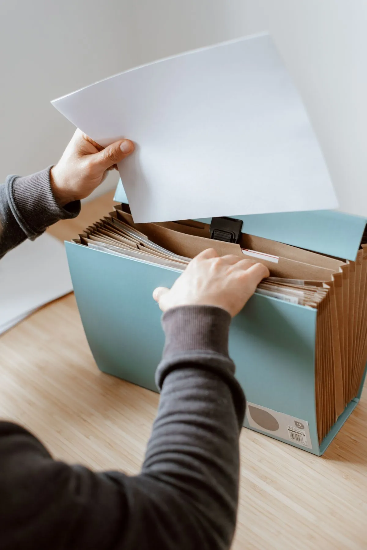 Filed payment records and waiver log in a contractor's office binder
