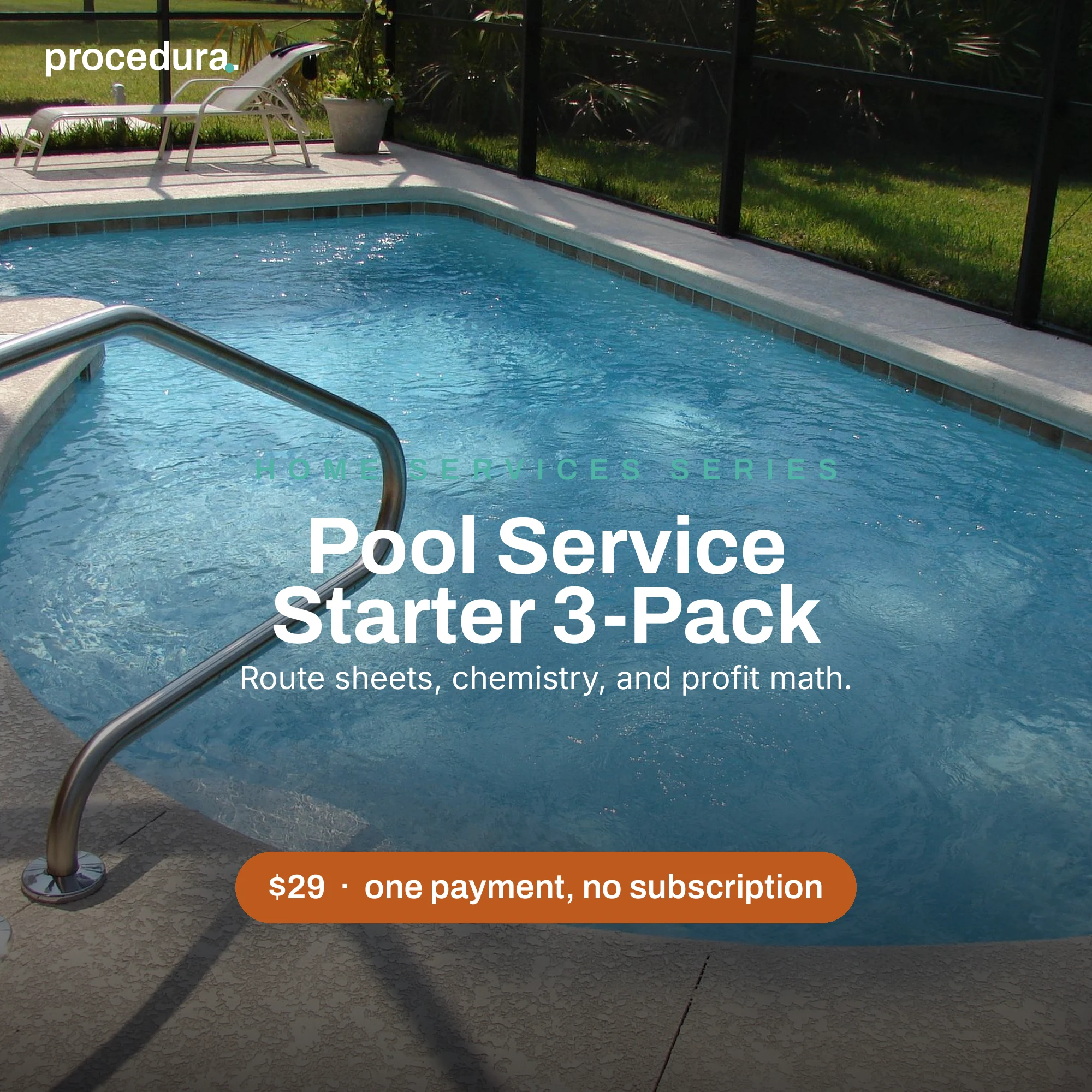 Pool Service Starter 3-Pack: pool route sheet, chemistry log, and route profit check preview